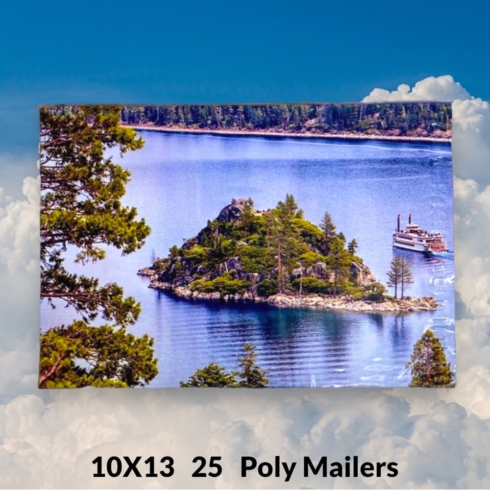 ( Quantity 25 10x13 ) Lake Tahoe Emerald Bay Poly Mailers Bag Shipping Envelope